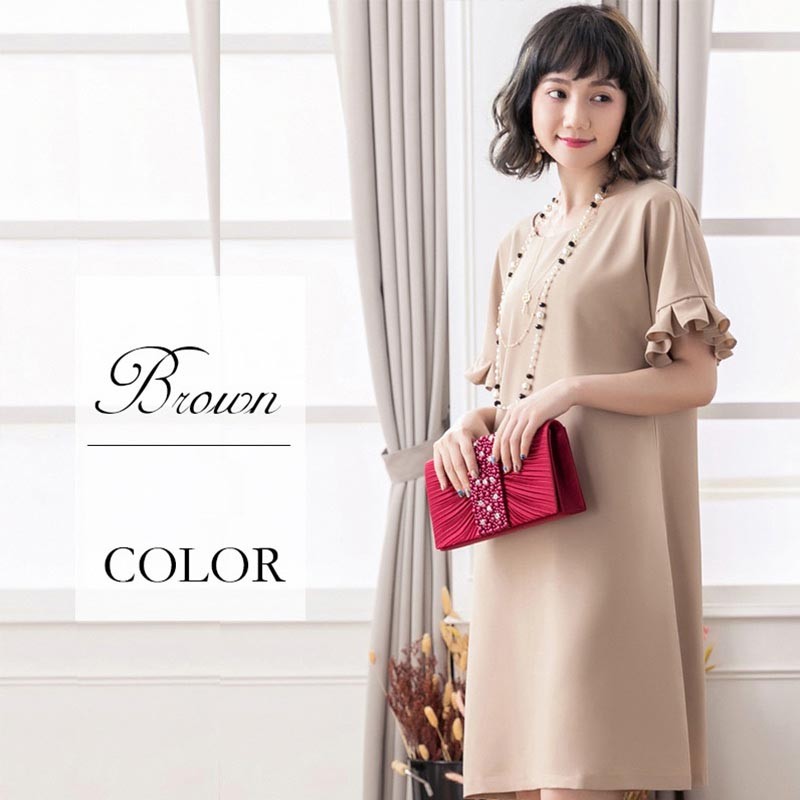 ドレス お呼ばれ 結婚式 パーティードレス 五分袖 七分袖 七分 膝下 膝丈 20代 30代 40代 50代