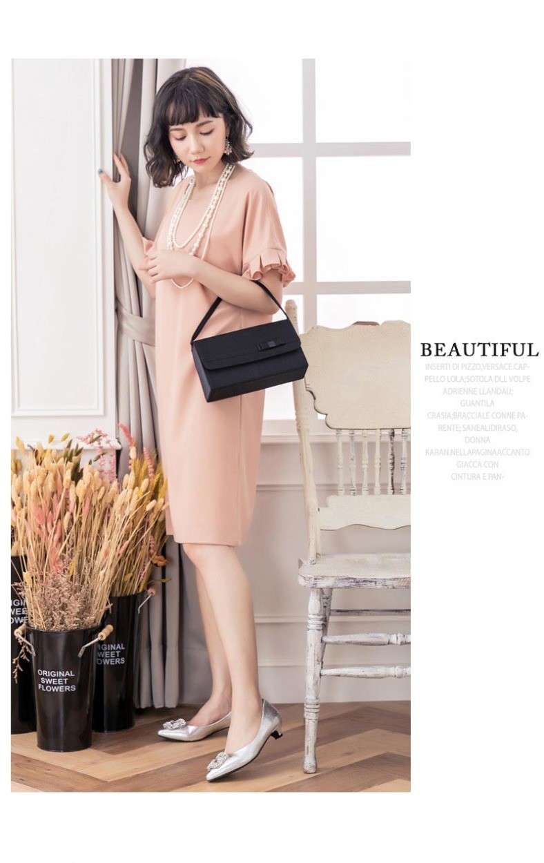 ドレス お呼ばれ 結婚式 パーティードレス 五分袖 七分袖 七分 膝下 膝丈 20代 30代 40代 50代