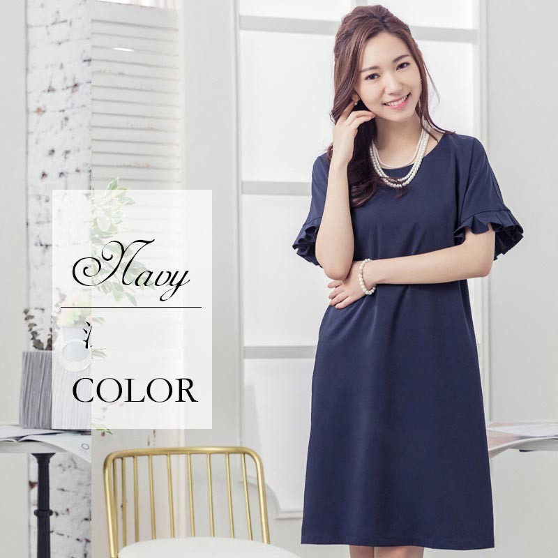 ドレス お呼ばれ 結婚式 パーティードレス 五分袖 七分袖 七分 膝下 膝丈 20代 30代 40代 50代