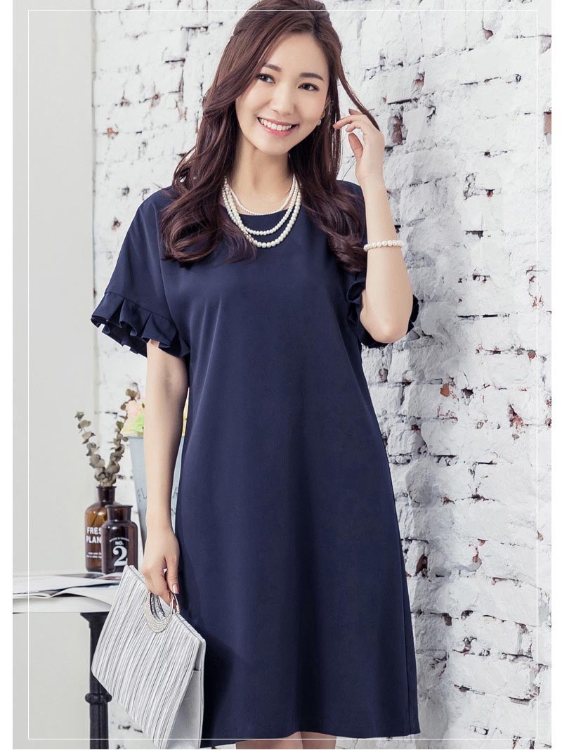 ドレス お呼ばれ 結婚式 パーティードレス 五分袖 七分袖 七分 膝下 膝丈 20代 30代 40代 50代