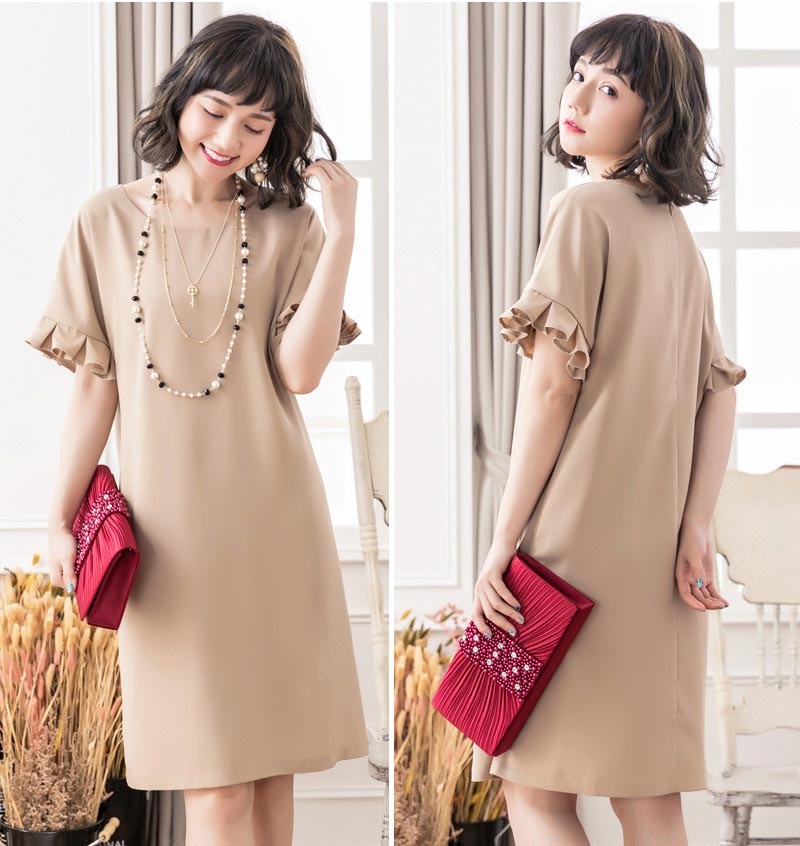 ドレス お呼ばれ 結婚式 パーティードレス 五分袖 七分袖 七分 膝下 膝丈 20代 30代 40代 50代