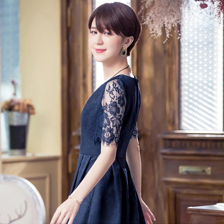 パーティードレス 秋冬 袖あり 袖レース 大きいサイズ 結婚式 冬 袖あり 結婚式 二次会 ドレス お呼ばれ 20代 30代 40代