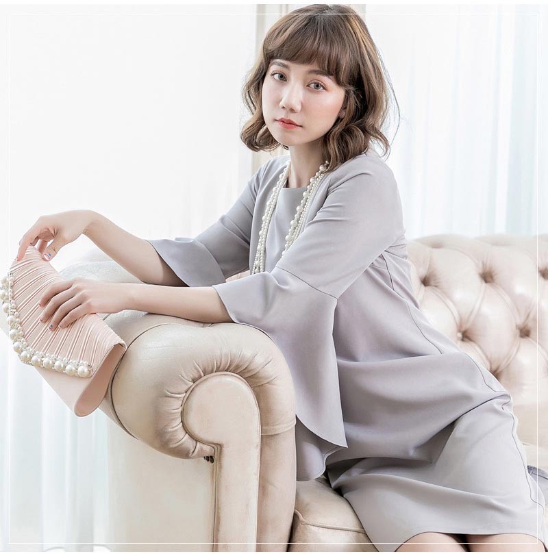 ドレス お呼ばれ 結婚式 パーティードレス春 夏 秋 冬 秋冬 春夏 大きいサイズ シンプル キレイめ 半袖 長袖 袖付き 袖あり 袖 五分袖 七分袖 七分 膝下 膝丈 20代 30代 40代 50代