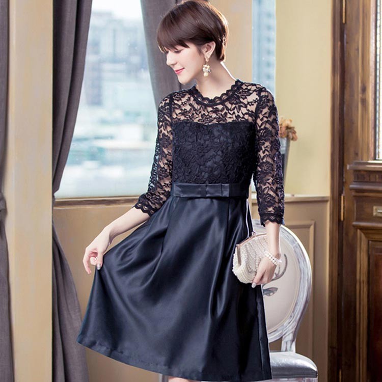 パーティードレス 秋冬 袖あり 袖レース 大きいサイズ 結婚式 冬 袖あり 結婚式 二次会 ドレス お呼ばれ 20代 30代 40代