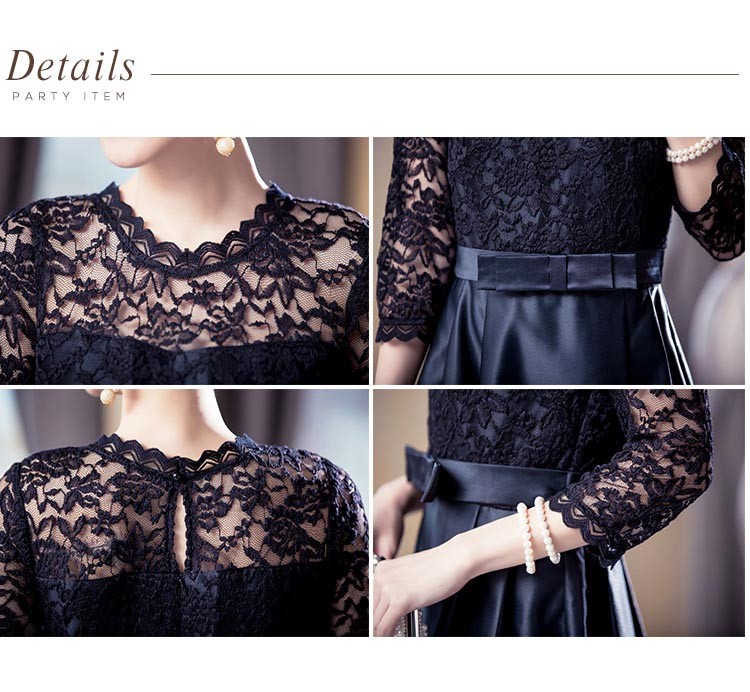 パーティードレス 秋冬 袖あり 袖レース 大きいサイズ 結婚式 冬 袖あり 結婚式 二次会 ドレス お呼ばれ 20代 30代 40代