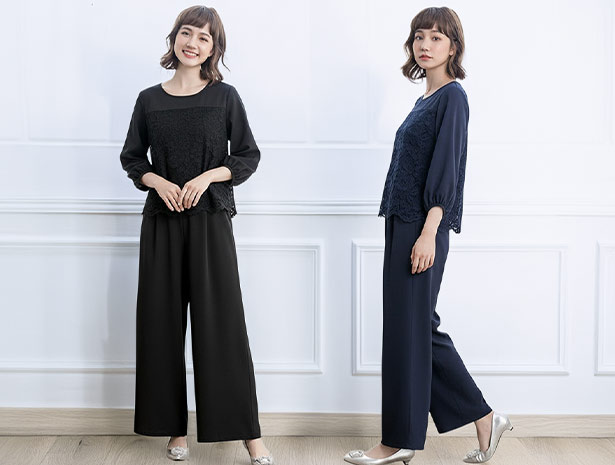 パーティードレス 結婚式 パンツドレス セットアップ パンツスーツ フォーマルドレス 二次会 レース ツーピース 大きいサイズ