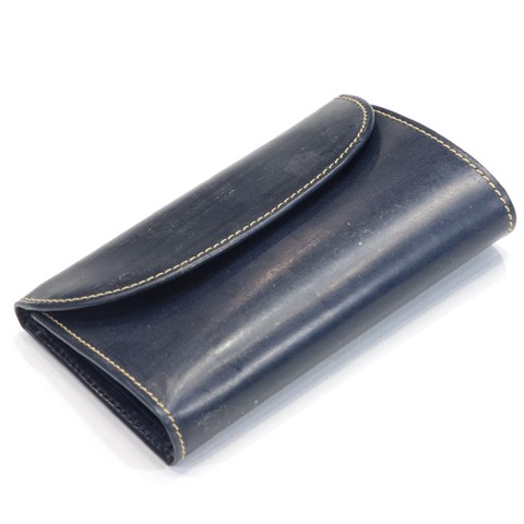 美品✨ホワイトハウスコックス　三つ折り財布　ネイビー　ブライドルレザー ホワイトハウスコックス 三つ折り財布 ブライドルレザー ネイビー