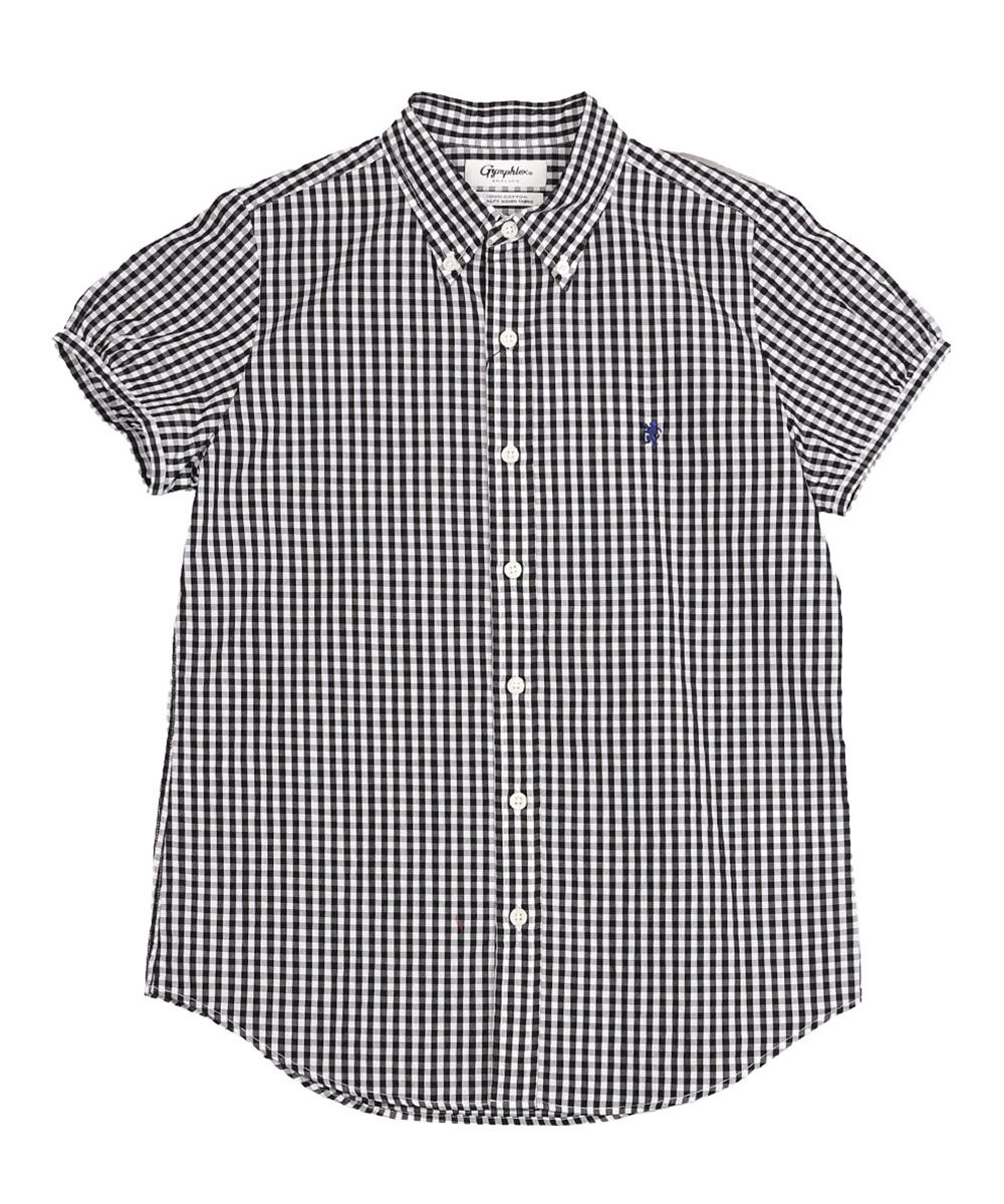 半袖チェックフィットOP DANTON [ダントン] W OXFORD ROUND COLLAR SHORT SLEEVE