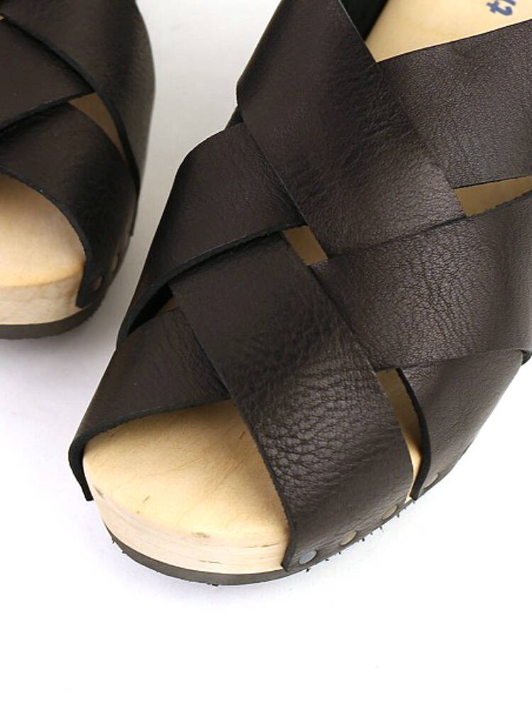 イエロー トリッペン Etre Par Bleu Comme Bleu 通販 Paypayモール Trippenレザー クロスストラップ ウッドソール