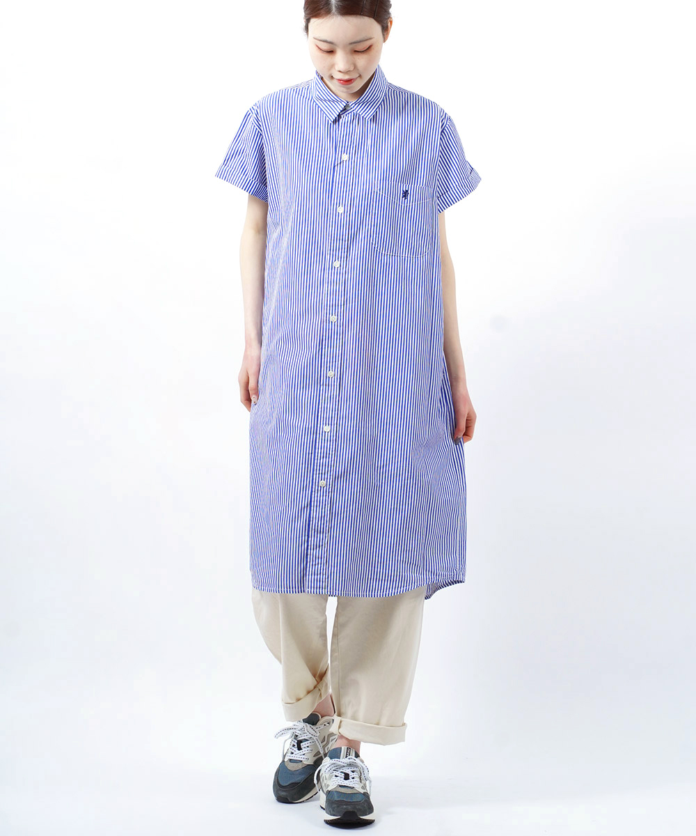 Gymphlex ワンピース ジムフレックス size12 縦縞 GYMPHLEX（ジムフレックス） シャツワンピース ワンピース レディース