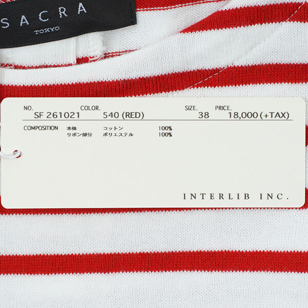 SACRA（サクラ） バックリボン ボーダーワンピース レディース 国内