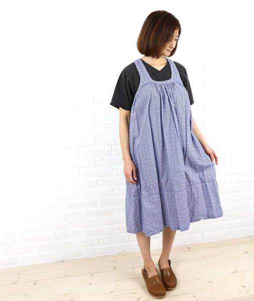 ドはこちら Iliann Loeb イリアンローブ コットン ギャザー プリント ノースリーブ ワンピース 192 117 レディース