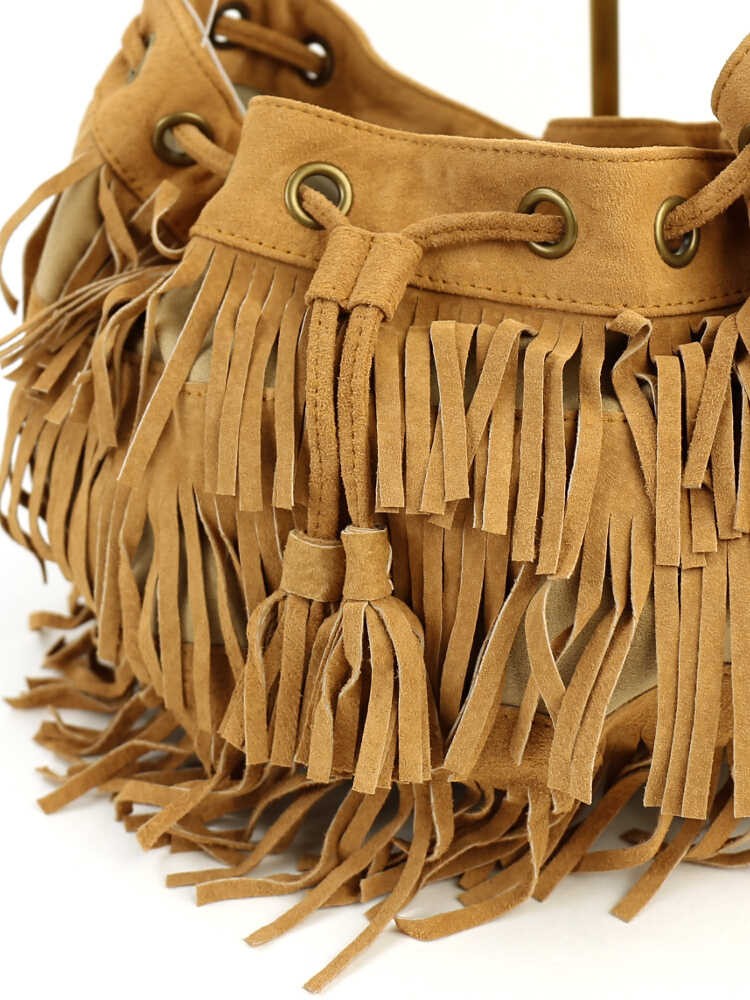 Meissi（メイシ） MEISSI(メイシ)ピッグスエード フリンジ 巾着