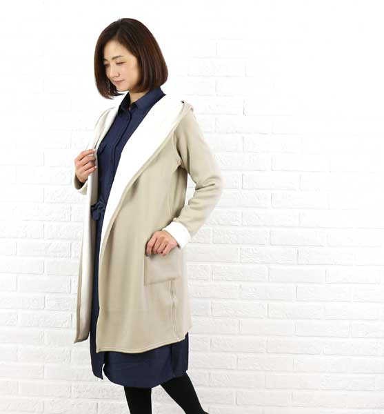 人気在庫あ K.(ケー)裏起毛 etre!par bleu comme bleu - 通販 - PayPayモール フード付き ロングカーディガン・58943K-3221502・レディース お得特価
