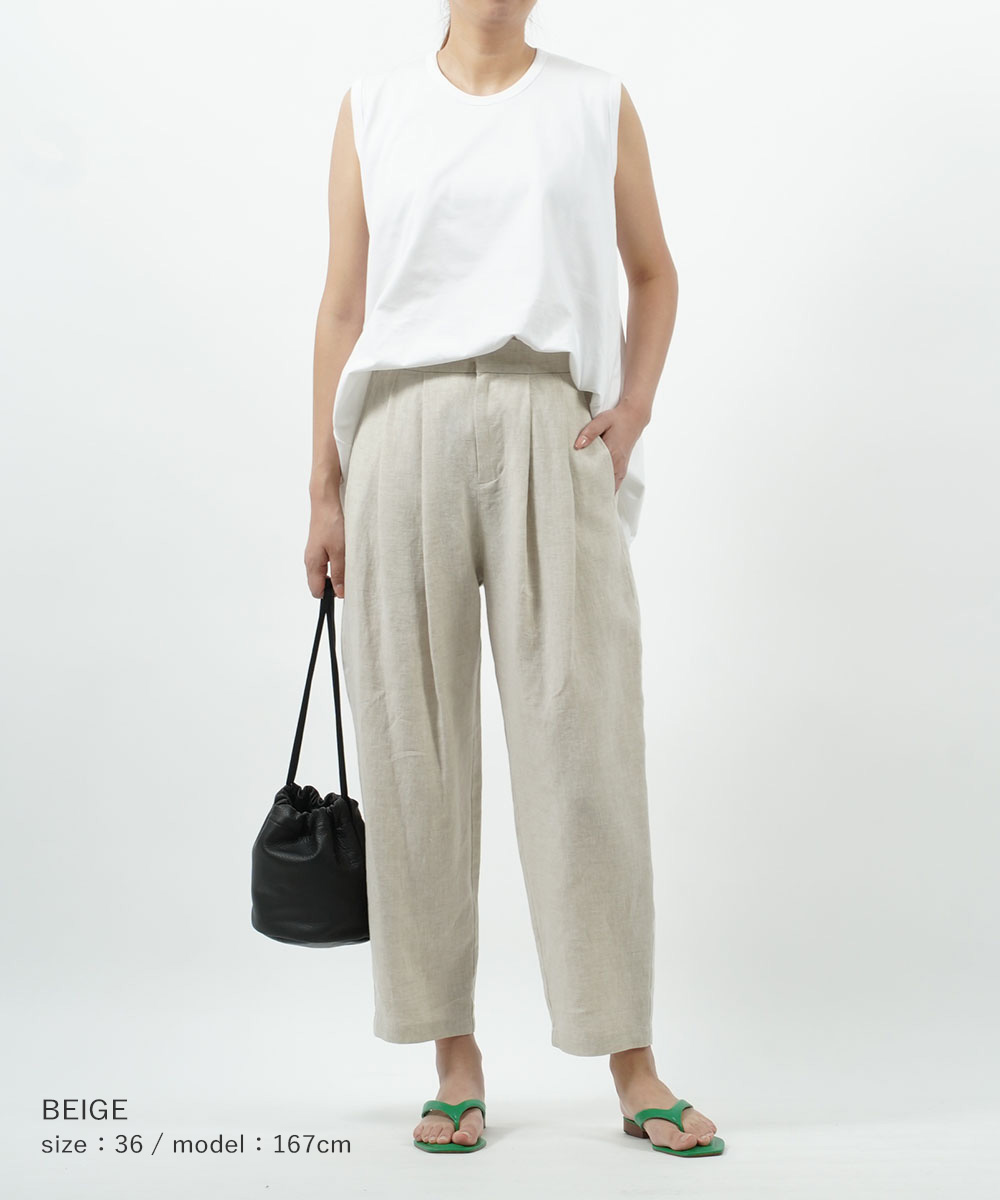 LE GLAZIK ル グラジック テーパードパンツ タックパンツ le
