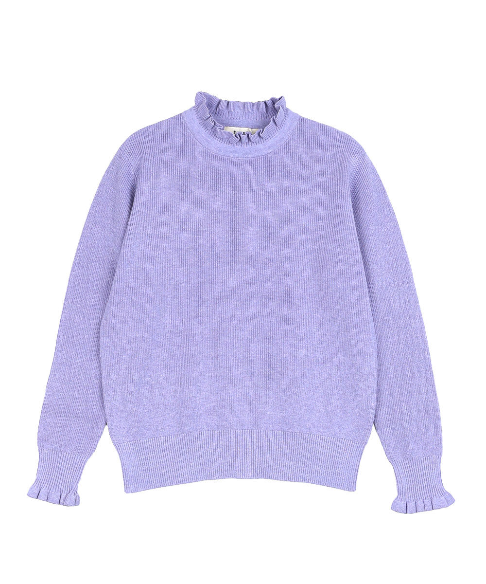 ツムグ ランダムリブニット フリルハイネック tumugu レディース 国内  