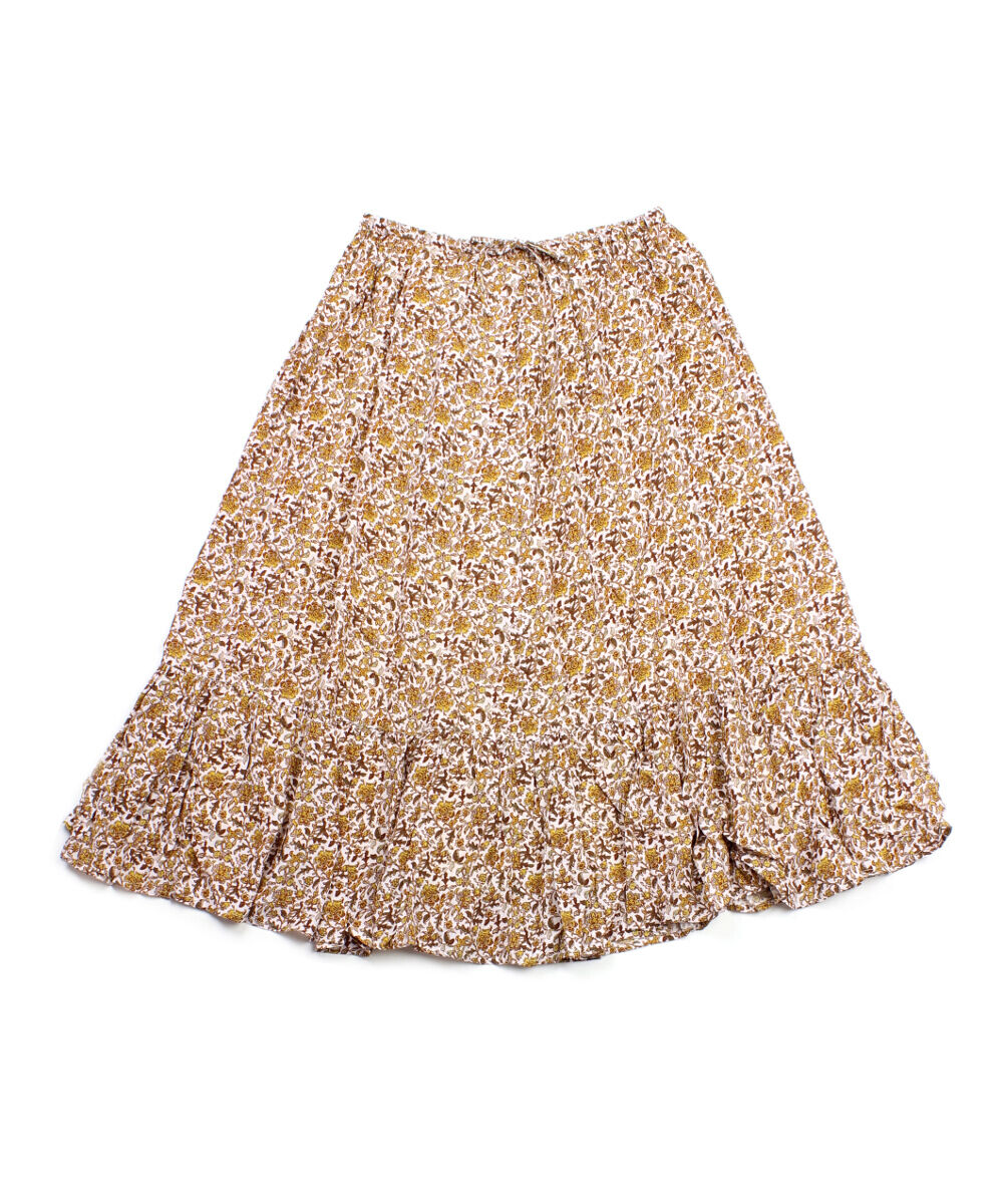 ローブデポー ラッフルスカート フレアスカート 花柄スカート フラワープリントスカート Robe De Peau 21秋冬新作 レディース 国内正規品 Etre Par Bleu Comme Bleu 通販 Paypayモール