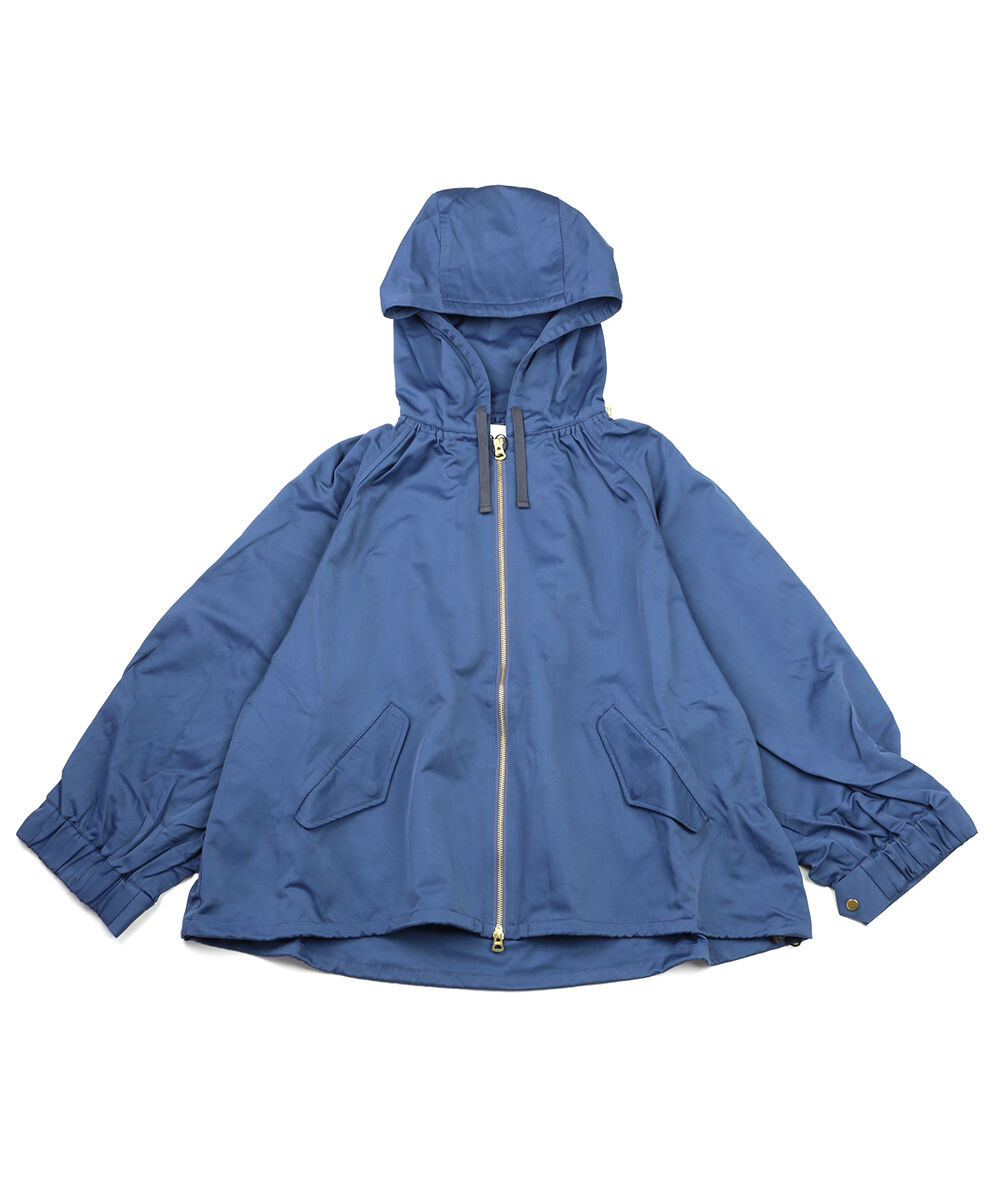 カーキ ジップアップパーカ フードジャケット WIDE SLEEVE ZIP UP