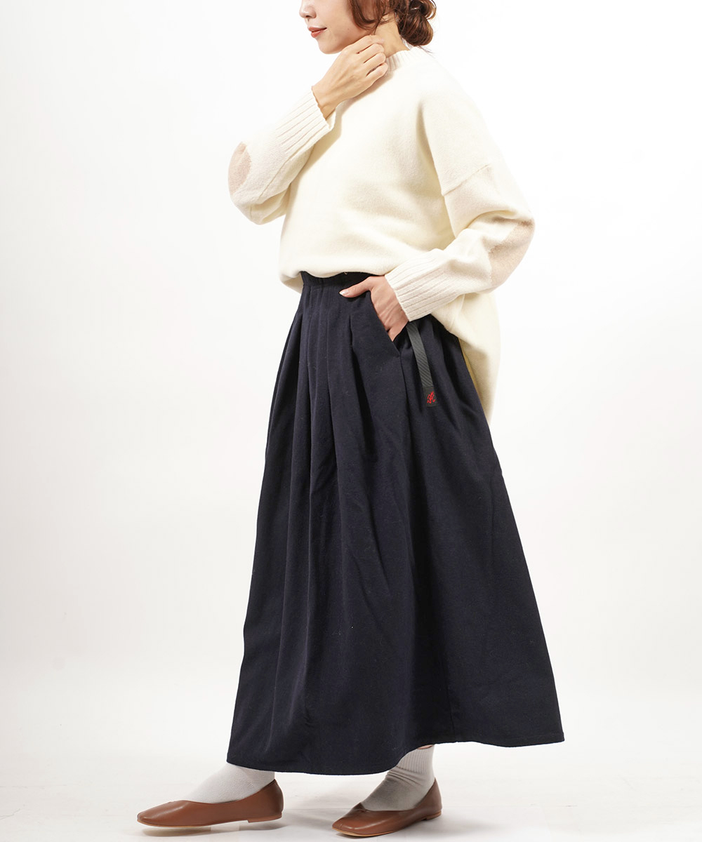 グラミチ フレアスカート ロングスカート WOOL PLATED SKIRT ウール