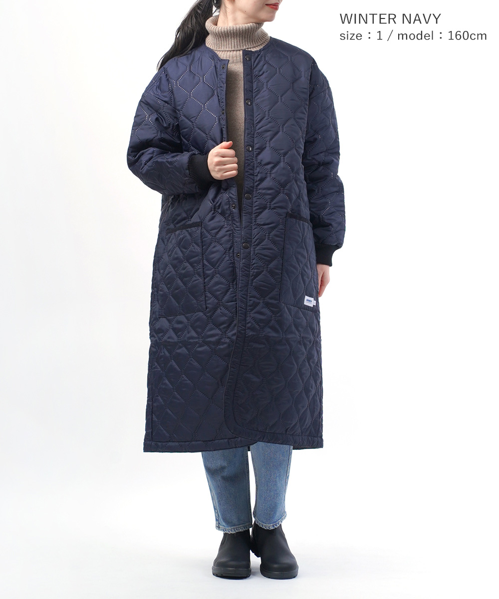 アーメン　ロングコート ARMEN アーメン キルティング ノーカラー ロングコート