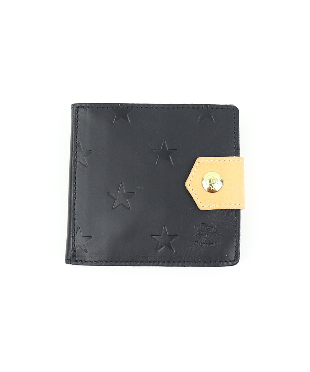 美品✨イルビゾンテ IL BISONTE 二つ折り財布 ミニ財布 黒　レザー IL BISONTE（イルビゾンテ） 【並行輸入品】 財布 二つ折り財布 小銭
