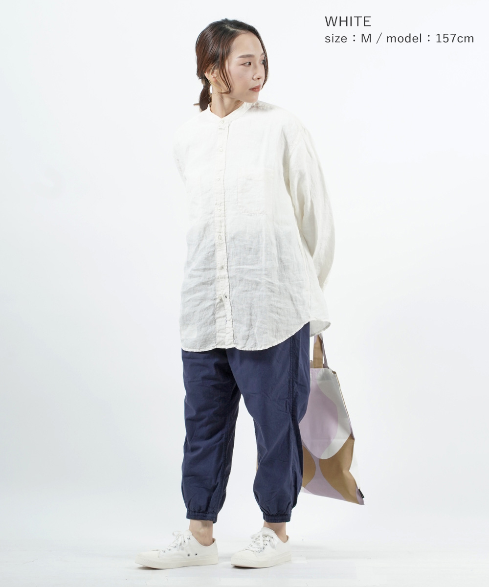 ヴァジー・ラントモン 長袖 バンドカラーシャツ 60'S LINEN