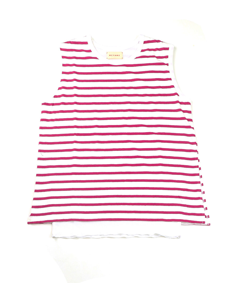 メヤメ BORDER DOUBLE SLEEVELESS MEYAME レディース 国内正規品 メヤメ BORDER DOUBLE SLEEVELESS MEYAME レディース 国内正規品