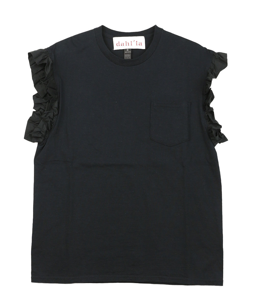 ダリア フロントフリル ショートスリーブ　Tシャツ リメイク ダリア フロントフリル ショートスリーブ Tシャツ リメイク