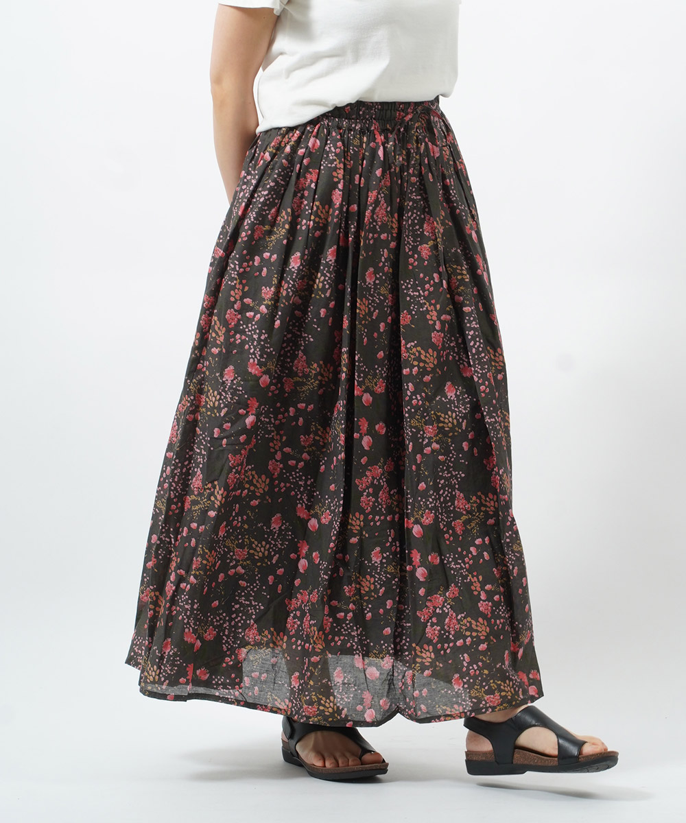 ソイル ギャザースカート 花柄スカート フレアスカート COTTON FLOWER PRINT GATHERED SKIRT SOIL 2023春夏新作 レディース 国内正規品