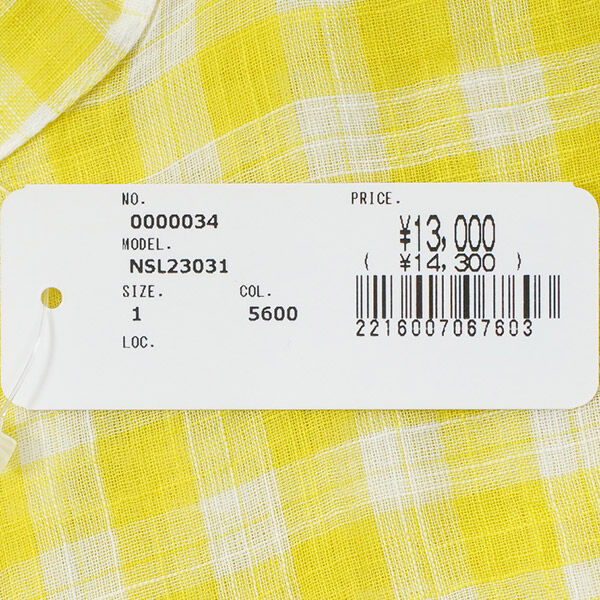 SOIL（ソイル） フレンチスリーブシャツ FANCY GINGHAM CHECK BANDED
