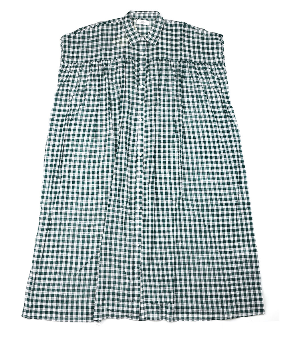 SOIL（ソイル） シャツワンピース FANCY GINGHAM CHECK GATHERED DRESS