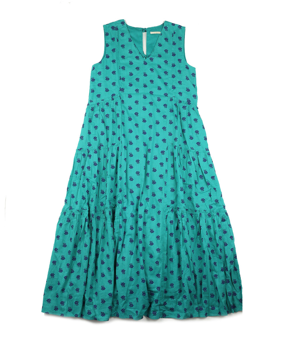 ヌキテパ ギャザーワンピース DOBBY ST PLAIN GATHER SLEEVELESS DRESS