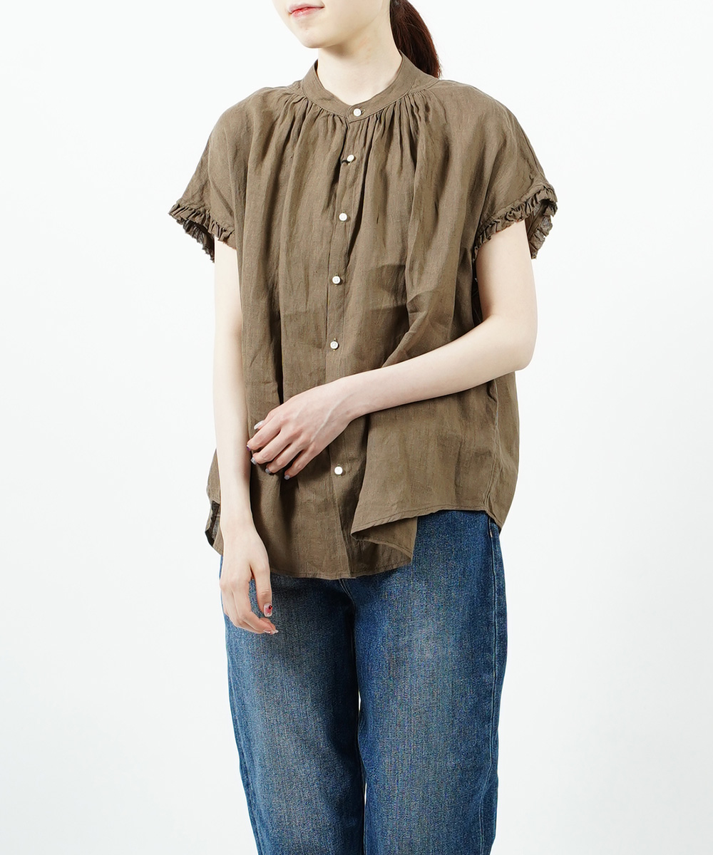 MANON マノン Tシャツ カットフリルコンビ プルオーバー レディース マノン コンビシャツT ドッキングTシャツ カットソー CUT FRILL