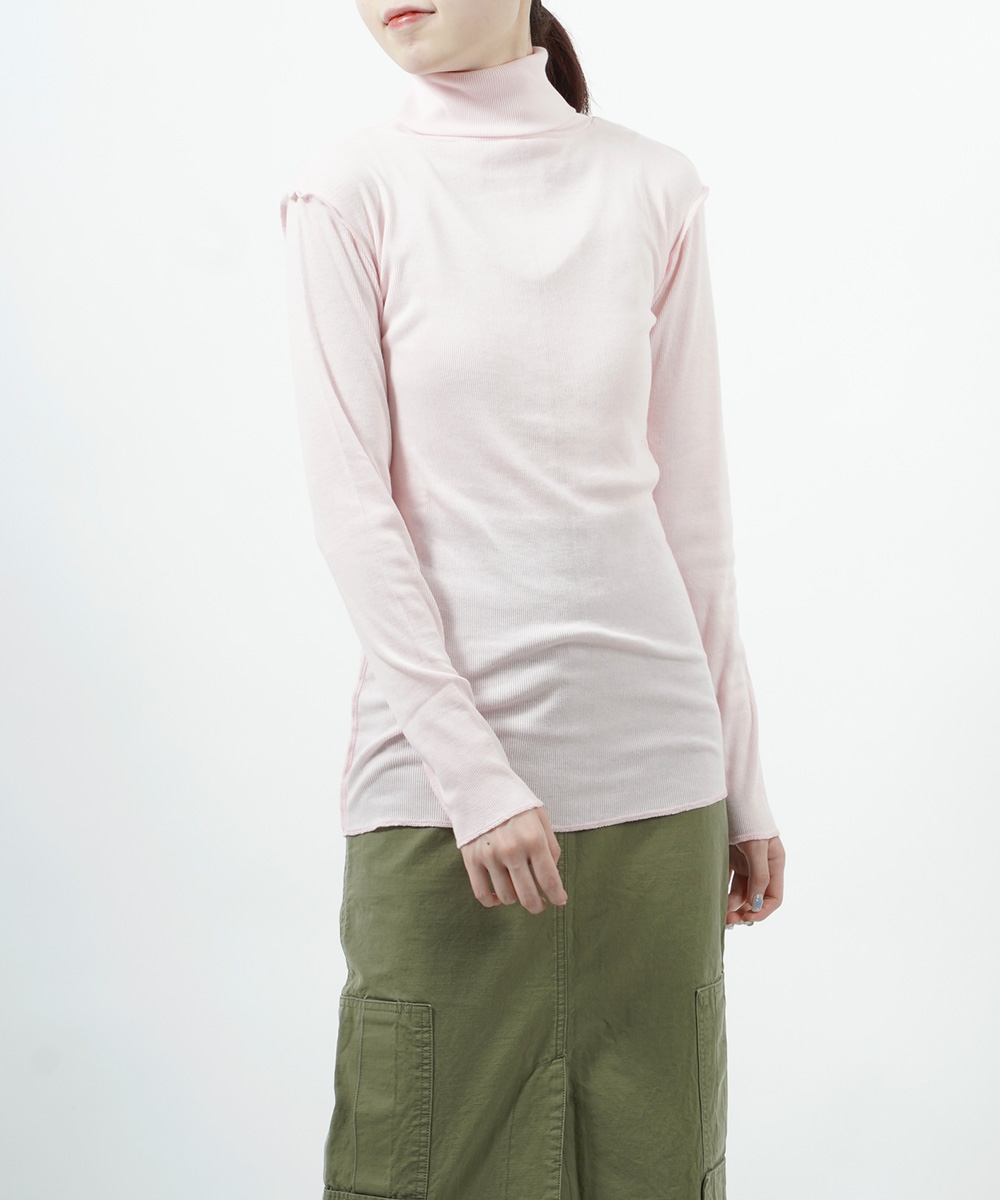 メヤメ ソフトリブ タートルネックカットソー SOFT RIB TURTLENECK