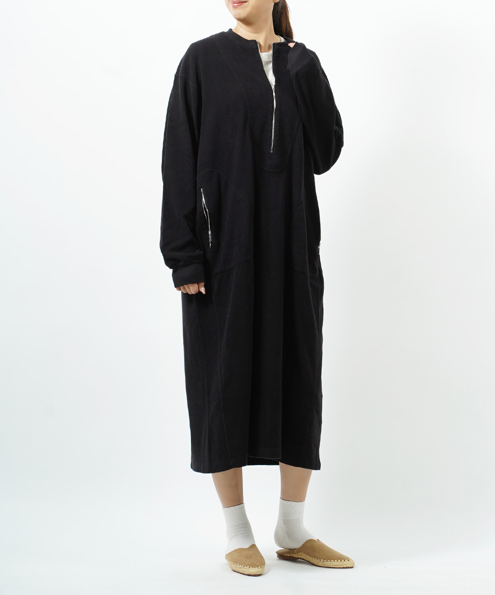 unfil アンフィル　ワイドオールインワン　ブラックネイビー　極美品❣️ UNFIL（アンフィル） ワンピース egyptian cotton brushed pile-jersey