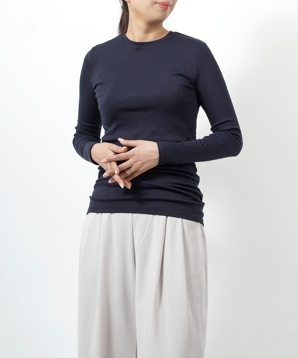 PUPULA（ププラ） カットソー デジタルリブ クルーネックカットソー