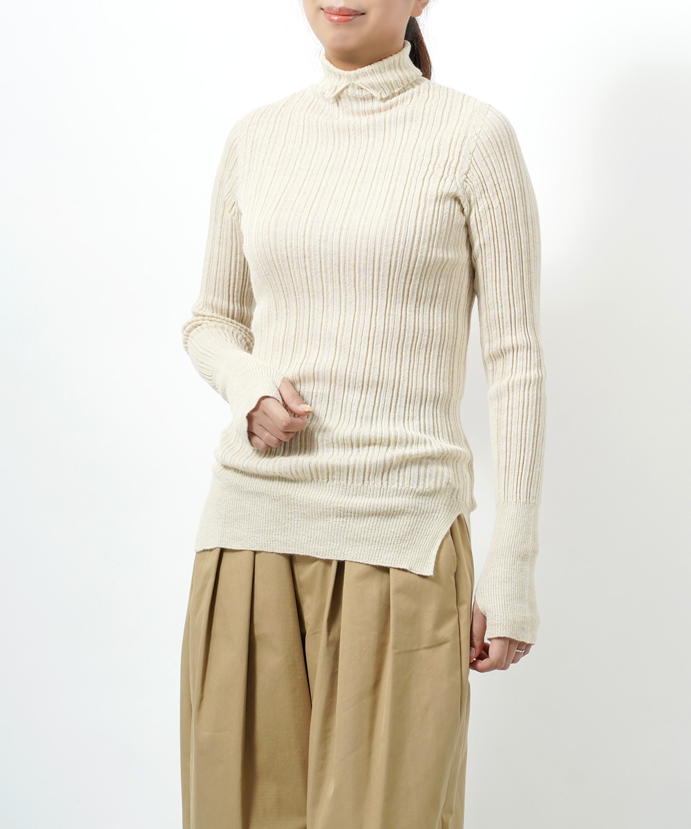 アンフィル ランダムリブニット ハイネック セーター highneck sweater 