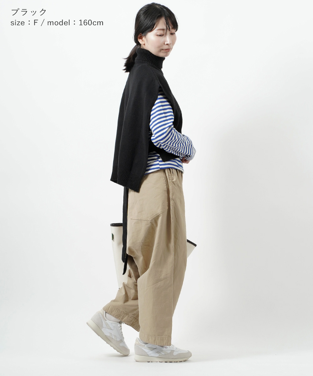 美品✨ veritecoeur ニットポンチョ 黒 F タートル サイド紐ベルト 10250598-s-01-blk-b.jpg