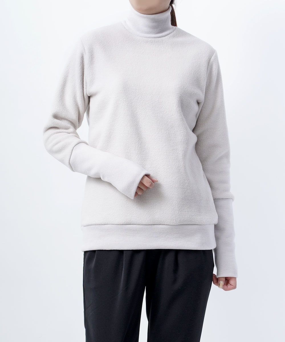 ププラ GMフリース×リブハイネックプルオーバー PUPULA レディース 国内正規品 PUPULA ププラ GMフリース×リブハイネックプルオーバー
