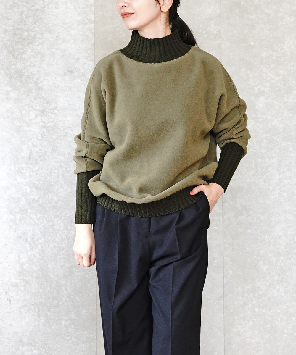 ププラ GMフリース×リブハイネックプルオーバー PUPULA レディース 国内正規品 PUPULA ププラ GMフリース×リブハイネックプルオーバー