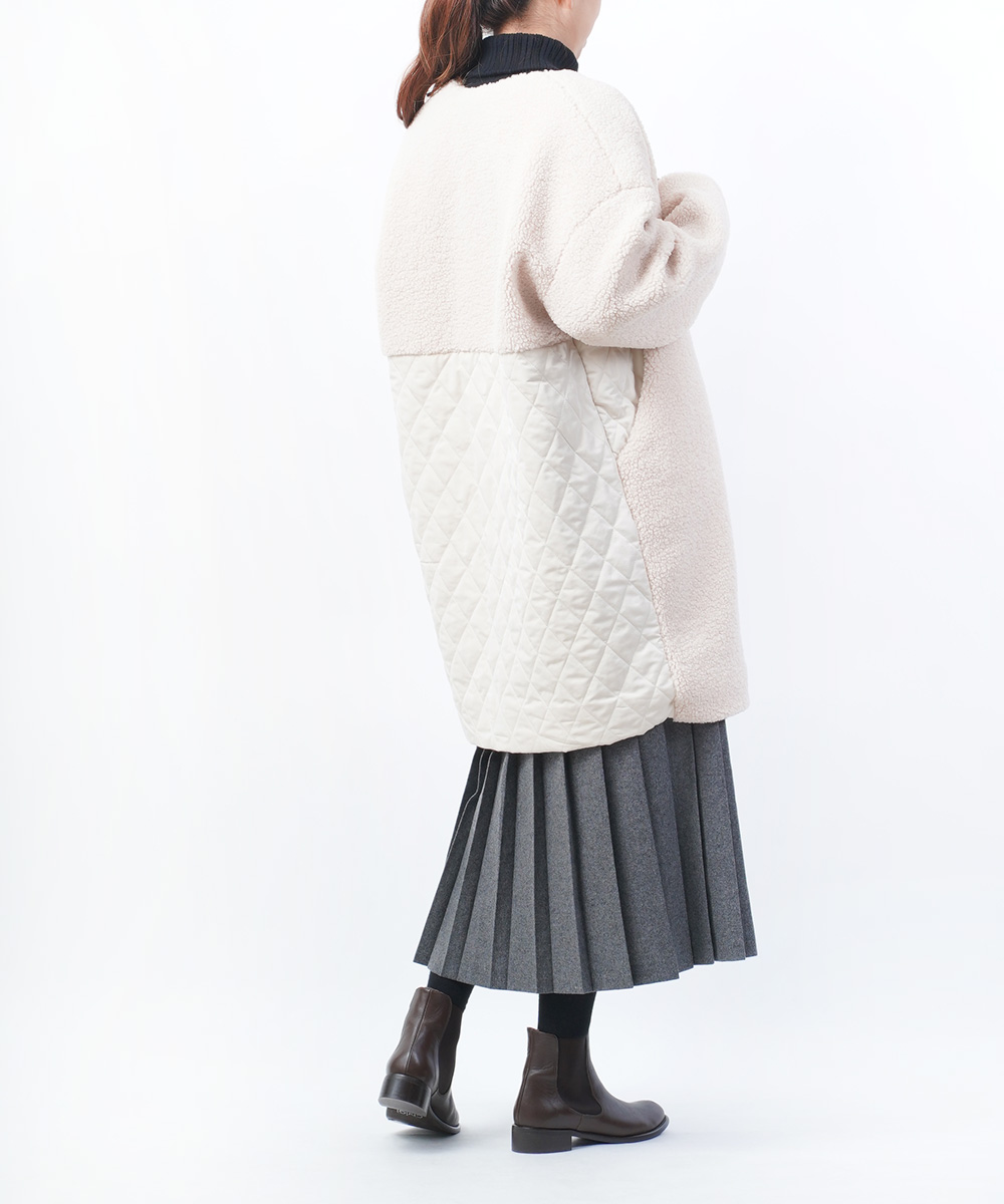 BONHEUR（ボヌール） ボア×キルト ロングコート レディース 国内正規品 