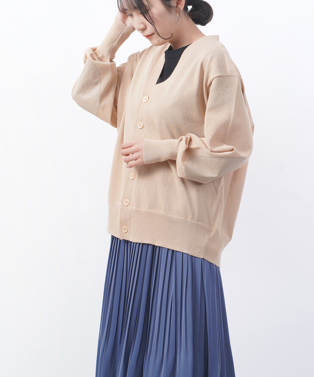 アントム エルボーパッチ シアーカーディガン ANTHOM レディース 国内