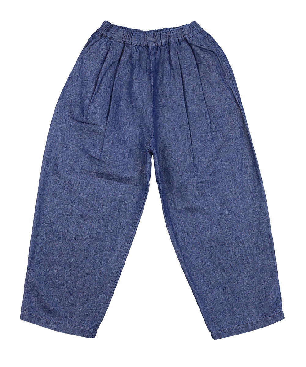 新品 TRAVAIL MANUEL コットンリネン デニムバームパンツ イージー TRAVAIL MANUEL(トラバイユマニュアル) コットンリネンデニム