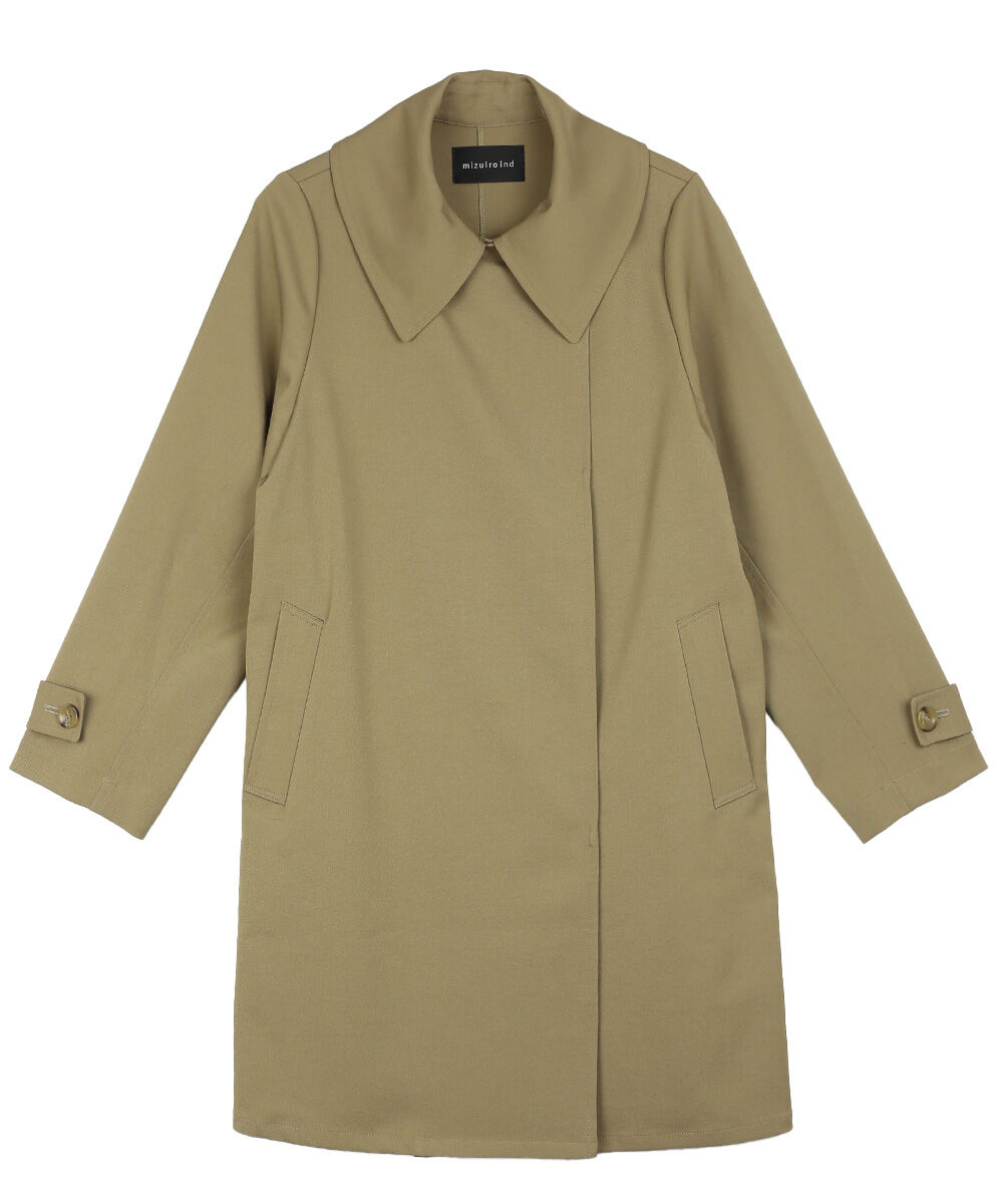 値下げ！新品未使用mizuiro ind ポリエステル トレンチCTコート ミズイロインド ポリエステル トレンチコート mizuiro ind レディース