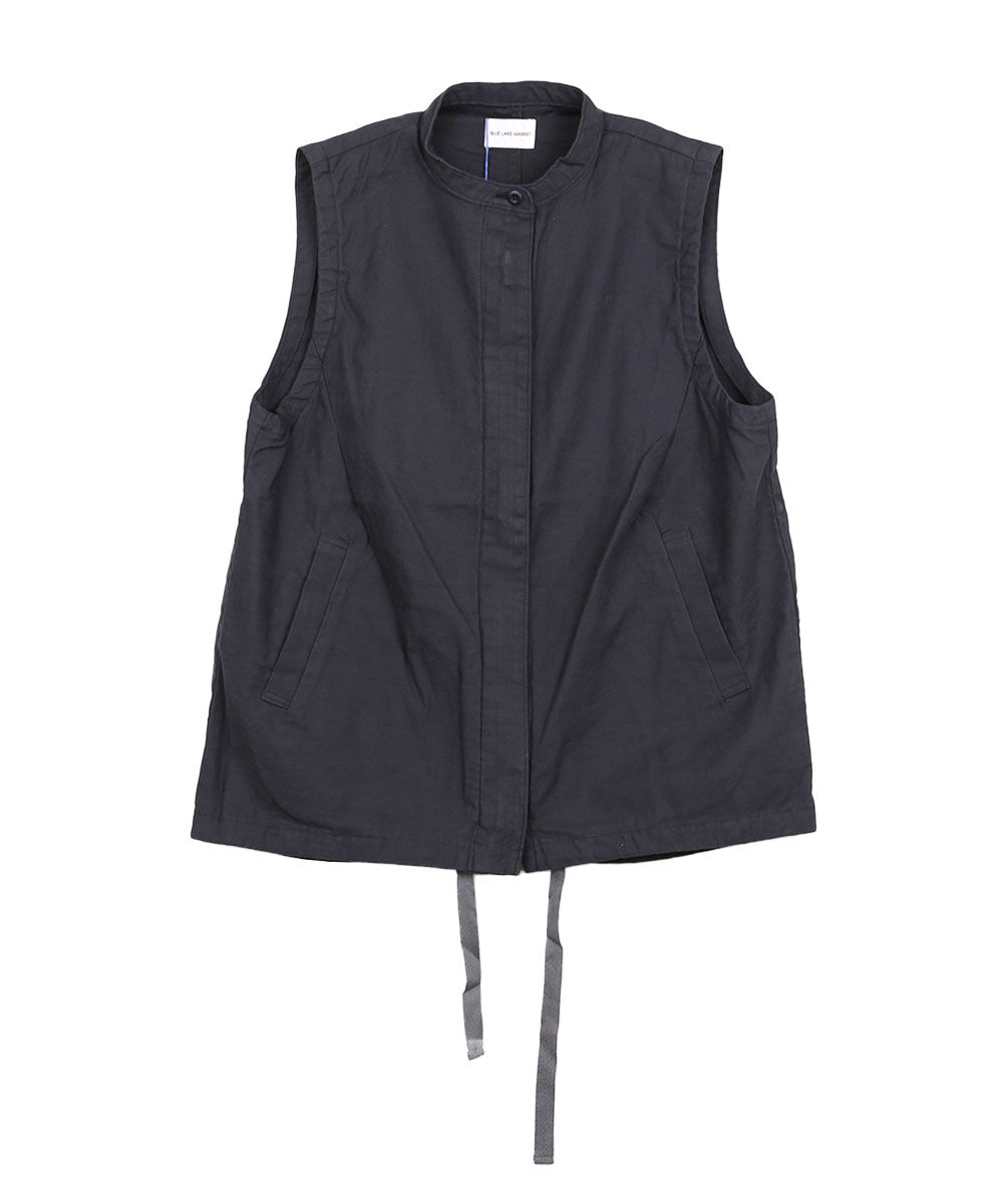 今季新品　BLUE LAKE MARKET ベスト BLUE LAKE MARKET｜ルーズバックサテン ノースリーブドロスト