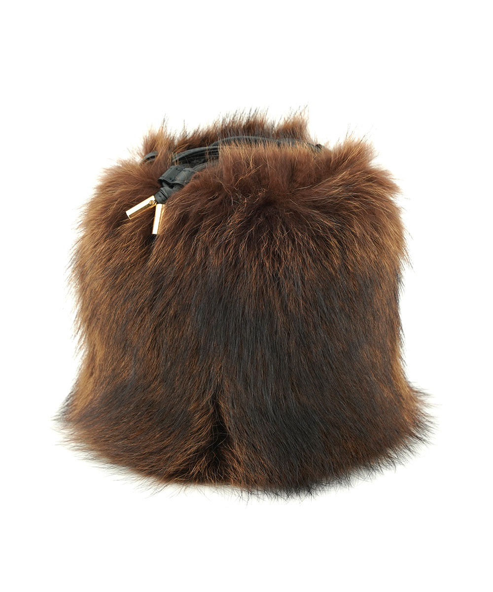 ヴィオラドーロ PROCIONE プロチオーネ ラクーンファー巾着バッグ VIOLAd'ORO V-8833 国内正規品 220409 送料無料 VIOLAd'ORO（ヴィオラドーロ） PROCIONE プロチオーネ ラクーンファー