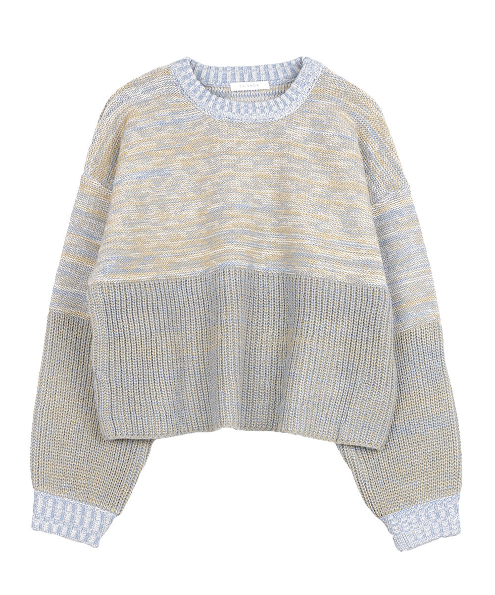 シニヨン メランジMIXショートプルオーバー CHIGNON レディース