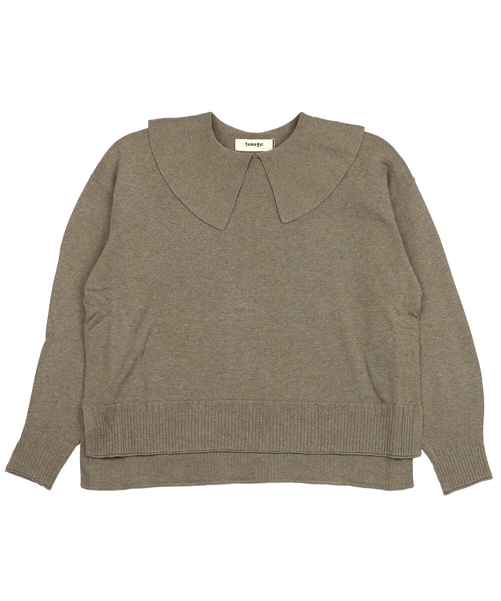 ツムグ ランダムリブニット衿付きプルオーバー tumugu レディース 国内