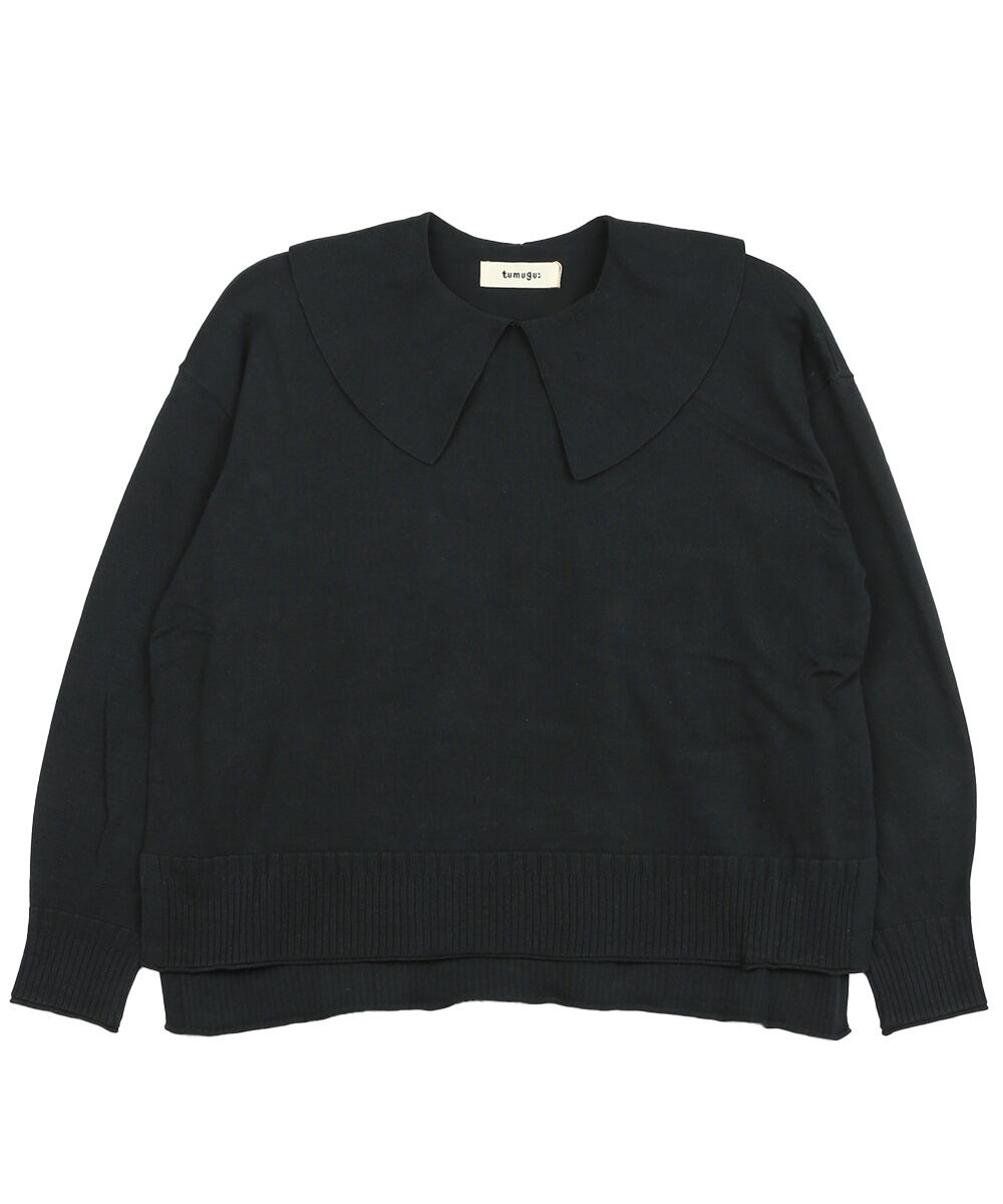ツムグ ランダムリブニット衿付きプルオーバー tumugu レディース 国内