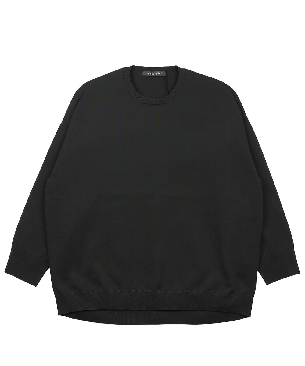 mizuiro ind メッシュドットクルーネックプルオーバー